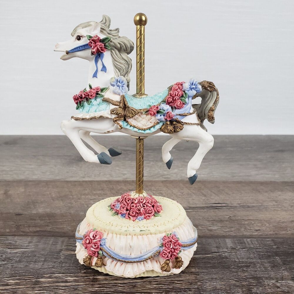 Heritage House Melodies County Fair Collection Yesterday Carousel Horse Figure - Picture 2 of 11